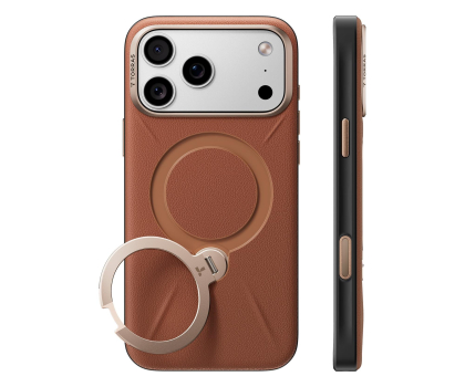 Etui do telefonów TORRAS Ostand Q3 VegSkin do iPhone 18 Pro / 17 Pro MagSafe (brown)